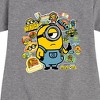 Girls' - Despicable Me Minions - Minion & Banana Stickers Graphic Short Sleeve Fleece Dress - 2 of 4