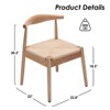 GlasFlength Dining Chairs Set of 2, Mid-Century Modern Dining Sets with Solid Wood Legs for Kitchen and Dining Room, Brown, 18"*22.8"*22" - 2 of 4