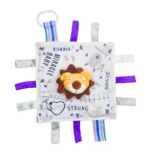 Baby Jack The Learning Lovey NICU Hospital Miracle Child Brave Lion Tag Crinkle Square Toy 10" x 10" - 1 of 4