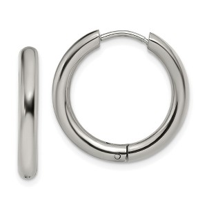 Chisel Stainless Steel Polished 3mm Hinged Hoop Earrings - 1 of 4