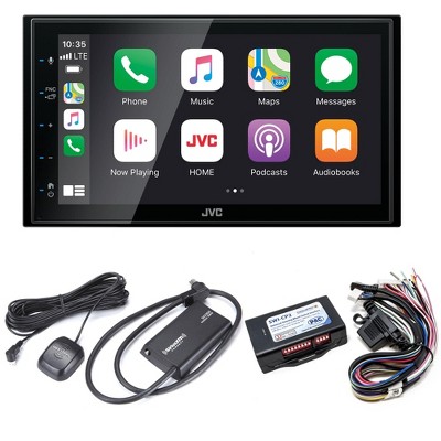 JVC KW-M560BT Digital Media Receiver 6.8" Touch Panel Compatible With Apple CarPlay & Android Auto with SXV300v1 Satellite Radio Tuner and SWI-CP2 ...