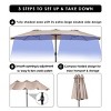 Tangkula 15'Patio Umbrella Double-Sided Outdoor Shade Offset Beige - 4 of 4