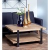 Industrial Wood Coffee Table Dark Brown - Olivia & May - 2 of 3