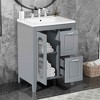 MAYEERTY Black Triangle Bathroom Cabinet Adjustable Shelf MDF Modern - 2 of 4