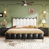 Christopher Knight Home Caitria Contemporary Faux Leather Platform Bed with Headboard and Footboard - 2 of 4
