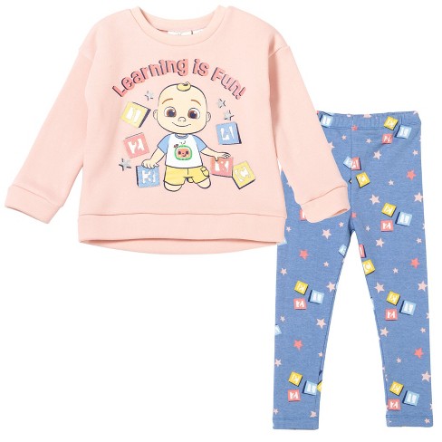 Cocomelon Jj Infant Baby Girls Pullover Fleece Sweatshirt And Pants Set ...