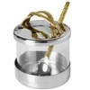 Classic Touch Glass Honey Dish with Stainless Steel Lid and Gold Embossed Handle - 3 of 3