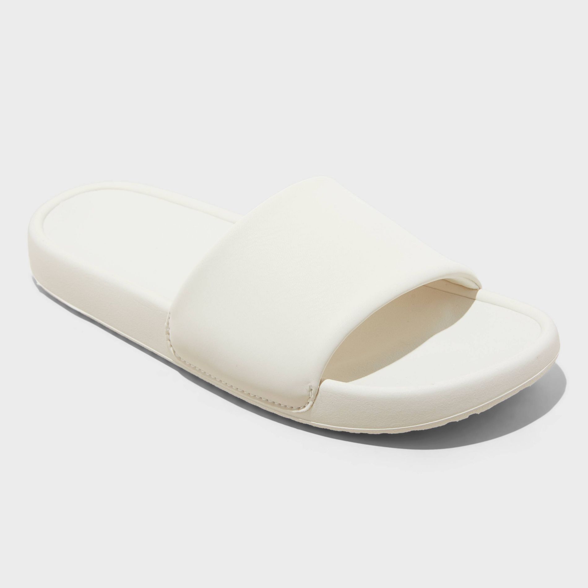 Women's Makenna Slide Sandals - All In Motion™ Cream 5: Slip-On Open Toe, EVA Insole, Treaded Outsole