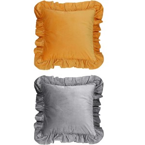 REGALWOVEN 2 Pcs Scalloped Trim Outdoor Throw Pillow Covers for Sofa Living Room Home Decor - 1 of 4