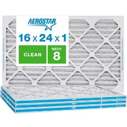 Aerostar 16x24x1, MERV 8 Air Filter for AC Furnace, Clean Home, 4-Pack