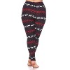 Women's Plus Size Printed Leggings - One Size Fits Most Plus - White Mark - 3 of 3