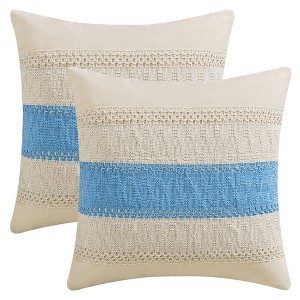 REGALWOVEN Sofa Living Room Boho Farmhouse Decor Geometry Weave Throw Pillow Covers 2 Pcs - 1 of 4