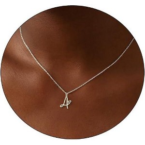 Initial Necklaces for Women, Dainty 14K Gold/Silver Letter Pendant Necklace Trendy Simple Cute Necklaces Monogram Name Choker Necklace Jewelry Gift - 1 of 4