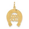 Black Bow Jewelry 14k Yellow Gold Good Luck Horseshoe Charm or Pendant, 15mm (9/16 inch) - 3 of 4