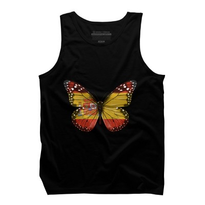 Men's Design By Humans Butterfly Flag Of Spain By GiftsIdeas Tank Top