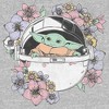 Men's Star Wars: The Mandalorian The Child Floral Bassinet Pull Over Hoodie - 2 of 4