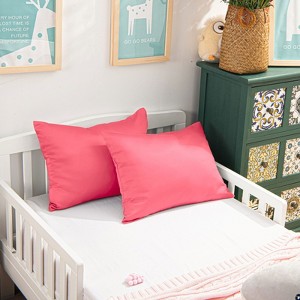 2 Pack Zippered Satin Toddler Pillowcases, Luxury Travel Pillow Covers - NTBAY - 1 of 4