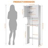 Over The Toilet Storage Cabinet,Space-Saving Above Toilet Bathroom Organizer with Adjustable Shelf and Hooks - 2 of 4