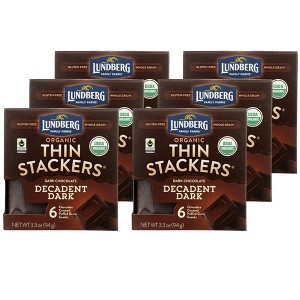 Lundberg Thin Stackers Decadent Dark Chocolate Covered Puffed Grain Snacks - Case of 6/3.3 oz - 1 of 4