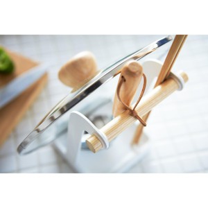 Yamazaki Home - Lid & Ladle Stand - Steel + Wood - 1 of 4
