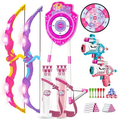 Vatos 2 Pack Bow and Arrow Toy for Kids Outdoor Activity Toys Birthday for Girls Aged 5-12 Years
