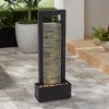 Stave 48" High Large Modern Indoor Outdoor Decor Cream Slate Stone Floor Fountain with Light LED Waterfall Outside Garden Patio Yard - 2 of 4