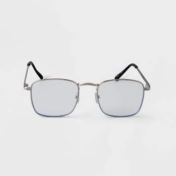 Men's Metal Square Blue Light Filtering Glasses - Goodfellow & Co™ Silver