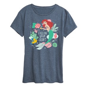 Women's - Disney - Follow Your Heart Ariel Short Sleeve Graphic T-Shirt - 1 of 4