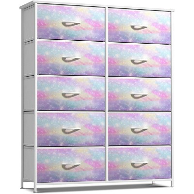 Sorbus 10 Drawers Dresser - Furniture Storage for Bedroom, Closet, Office Organization - Steel Frame, Wood Top, Fabric Bins