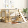 Twin Over Twin Floor Bunk Bed with Slide, Ladder and Safety Guardrails - 2 of 4