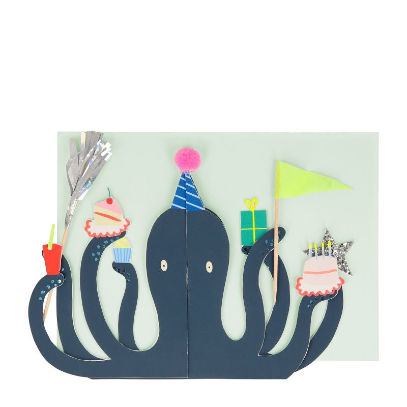 Meri Meri Party Octopus Stand-Up Birthday Card (Pack of 1), 2 of 3