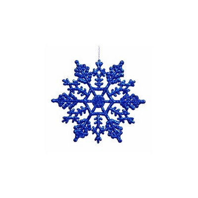 Northlight 24ct Glitter Snowflake Christmas Ornament Set 4" - Lavish Blue