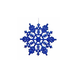 Northlight 24ct Glitter Snowflake Christmas Ornament Set 4" - Lavish Blue - 1 of 1