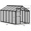 Sturdy Polycarbonate Greenhouse with Aluminum Frame - Adjustable Roof Vent, Sliding Door & UV Protection for Backyard Gardening - 2 of 4