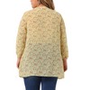 Agnes Orinda Women's Plus Size Chiffon 3/4 Sleeve Round Neck Floral Tie Neck Blouses - 4 of 4