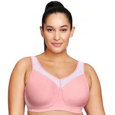Glamorise Womens High Impact Wonderwire Sports Underwire Bra 9066 Pink Blush Print