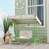 Qaba Kids Patio Swing, 2-Seater Outdoor Porch Swing Bench with Adjustable Canopy, Safety Belt for Patio, Garden, Poolside, Balcony - 3 of 4