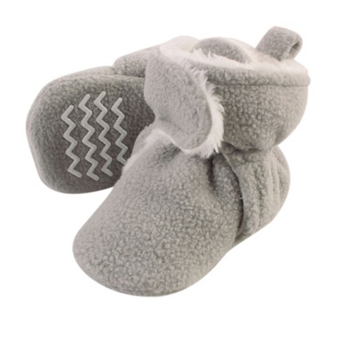 Hudson Baby Baby and Toddler Cozy Fleece and Faux Shearling Booties, Neutral Gray - image 1 of 1