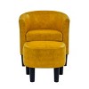 PU Leather Barrel Chair with Ottoman,Modern Accent Armchair Set with Tufted Seat and Round Footstool for Living Room-The Pop Home - 2 of 4