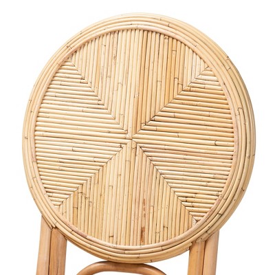 Natural Brown Rattan 5-Piece Dining Set with 4 Chairs