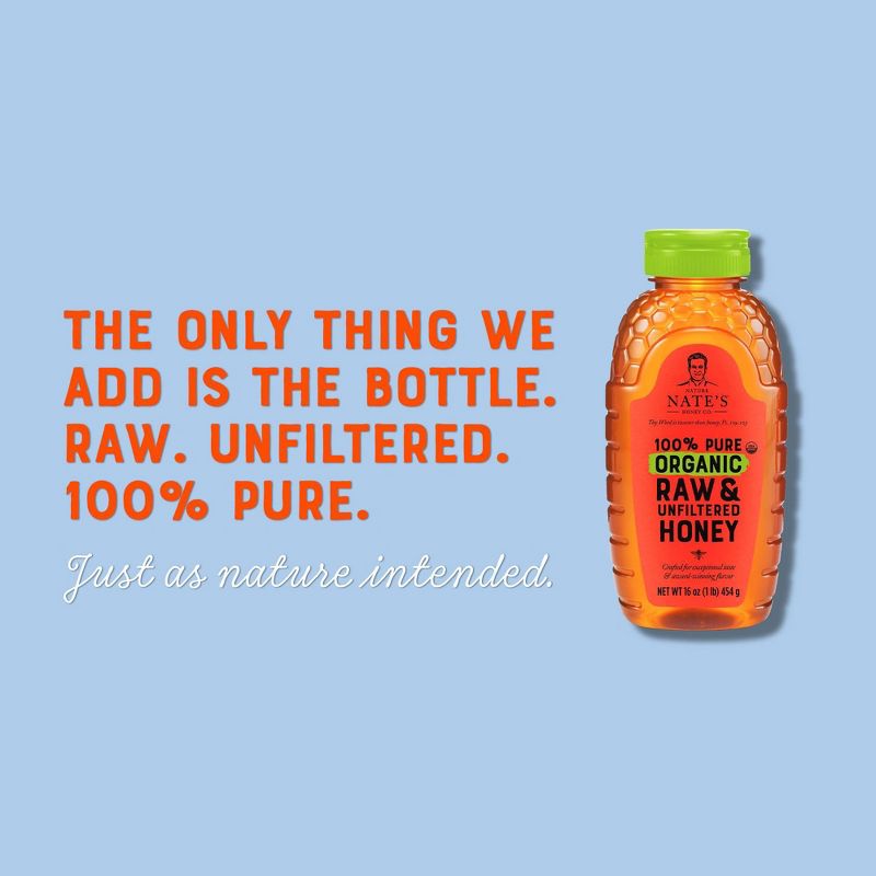 Nature Nate&#39;s 100% Pure Raw Unfiltered Organic Honey &#8211; 16oz, 4 of 10