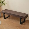 ACEPANO 59 in. W Rustic-Style Indoor Bench for Entryway & Kitchen-Dark Walnut - 3 of 4