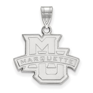 Black Bow Jewelry 10k White Gold Marquette Golden Eagles NCAA Medium Pendant - 1 of 3