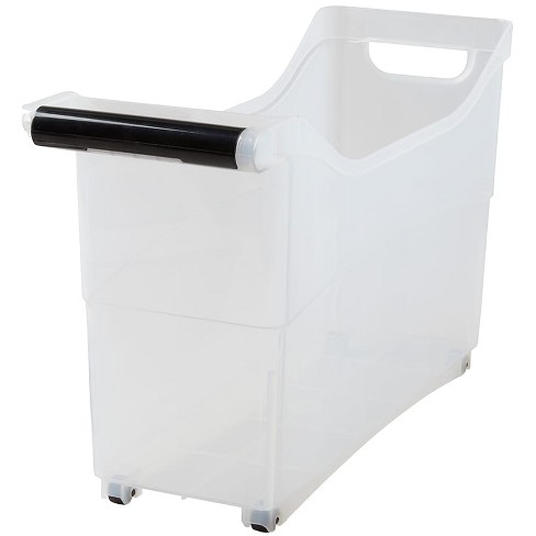 The Lakeside Collection Plastic Storage Bin With Black Handle And ...