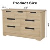 7 Drawer Dresser for Bedroom, 55in Wide Natural Oak 7 Chest of Drawers with Embedded Handles Design, Wooden Organizer for Living Room Nursery Hallway - 2 of 4