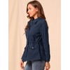 INSPIRE CHIC Women's Drawstring Waist Flap Pockets Lightweight Utility Jacket - 4 of 4