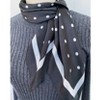 Wrapables Satin Neckerchief Square Scarf 26.5 x 26.5 Inches, Black with Dots - 3 of 3