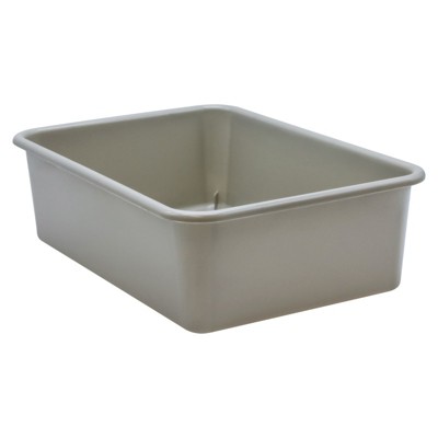 Teacher Created Resources Gray Large Plastic Storage Bin (Pack of 6)