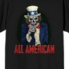 All American Skeleton Crew Neck Short Sleeve Men's Black T-shirt - 2 of 3