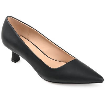 Journee Collection Womens Celica Slip On Kitten Heel Pointed Toe Pumps